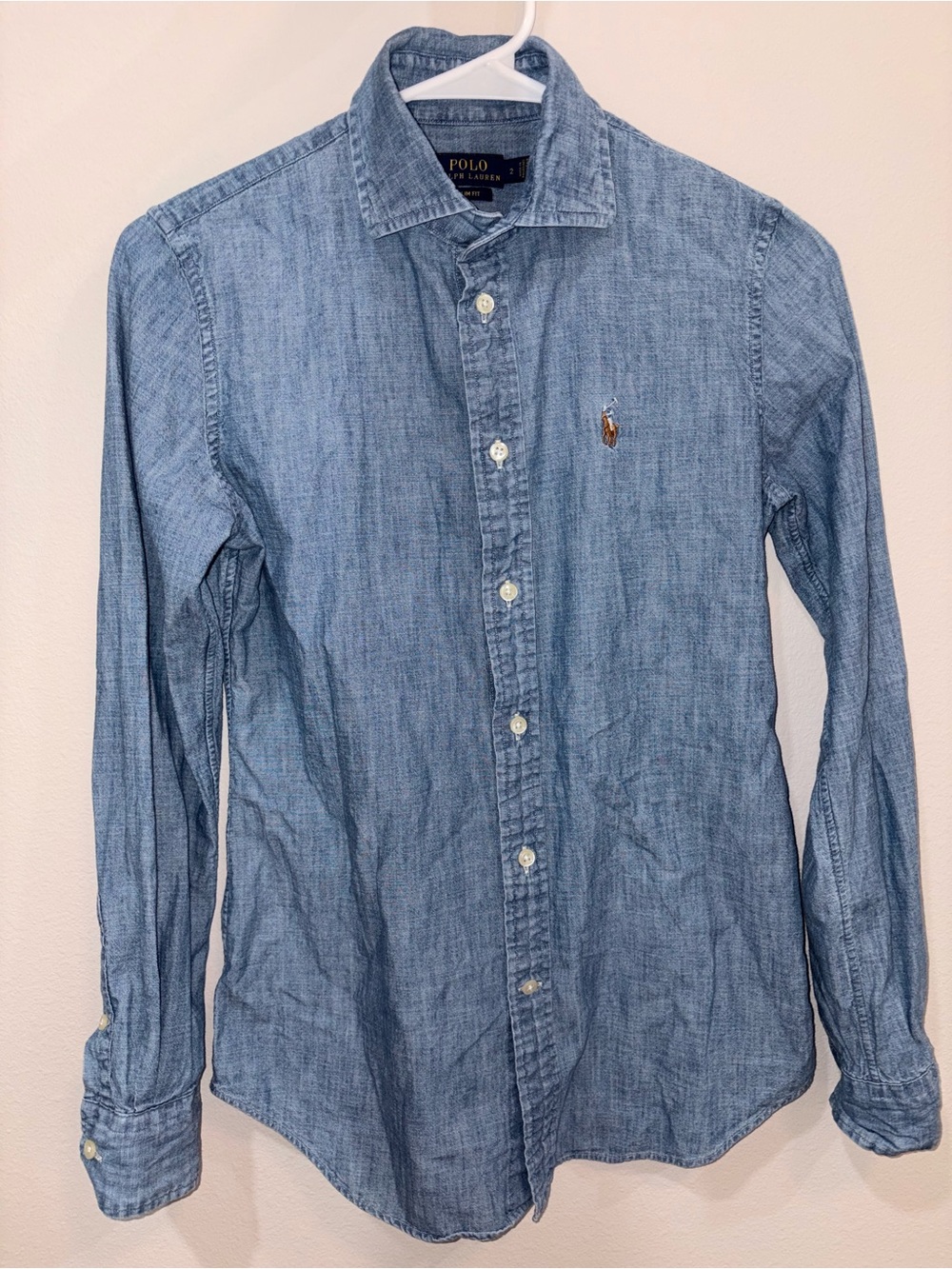 Polo by Ralph Lauren Women’s Light Blue Denim Button-Down Shirt Size 2 - Used